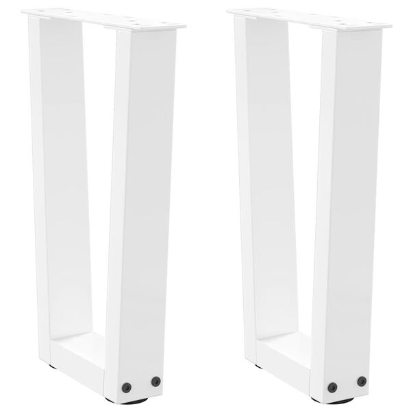 vidaXL Coffee Table Legs V-Shape 2 pcs White 38x(42-43.3) cm Steel