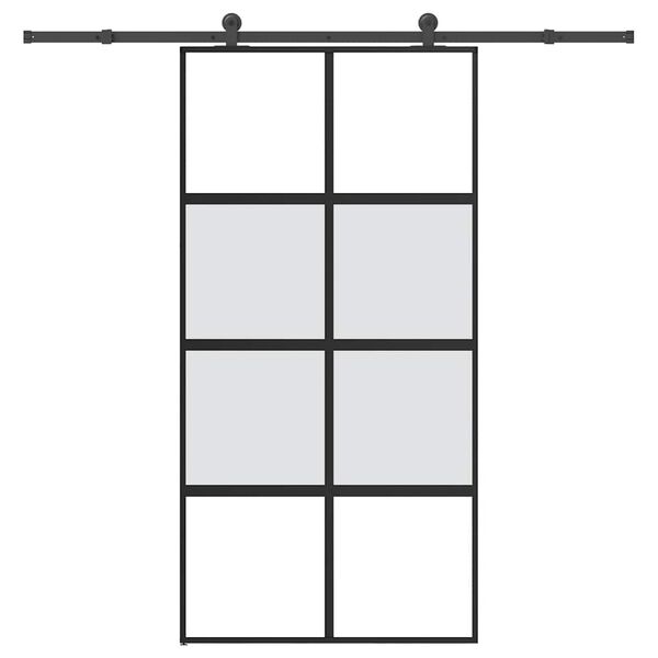 vidaXL Sliding Door with Hardware Set 102.5x205 cm Tempered Glass and Aluminium