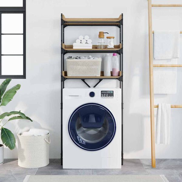 vidaXL Washing Machine Shelf with Shelf Artisan Oak 67 x 25 x 163 cm