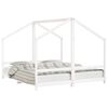 vidaXL Kids Bed Frame White 2x(90x200) cm Solid Wood Pine