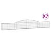 vidaXL Arched Gabion Baskets 7 pcs 400x30x40/60 cm Galvanised Iron