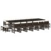 vidaXL 17 Piece Garden Dining Set with Cushions Brown Poly Rattan