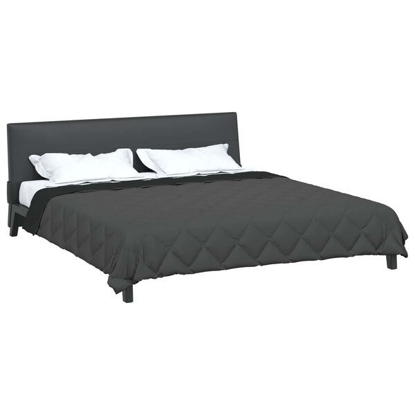 vidaXL Full Year Duvet Black and Anthracite 240 x 260 cm Microfiber