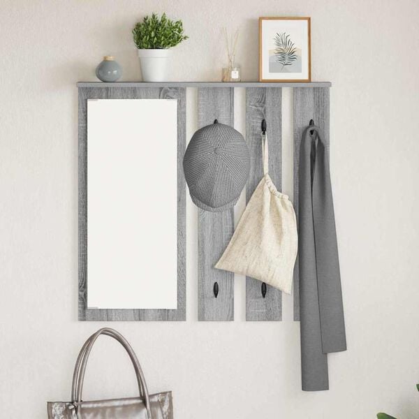 vidaXL Wall-Mounted Coat Rack with Shelf Grey sonoma 84 x 10 x 80 cm