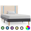 vidaXL Bed Frame without Mattress with LED Cream&Dark Grey 100x200cm