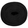 vidaXL Boat Rope Full Black 10 mm 50 m Polypropylene