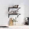 vidaXL Wall Shelves 2 pcs 50x30 cm Black Stainless Steel