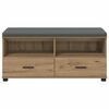vidaXL Hall Bench with Cushion Artisan Oak 100 x 38 x 46 cm