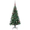 vidaXL Artificial Pre-lit Christmas Tree Green 150 cm PVC and Metal