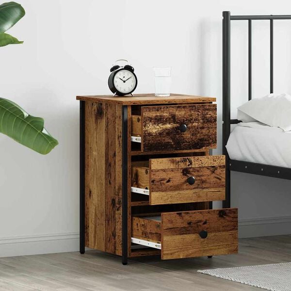 vidaXL Bedside Cabinet Brown 40 x 36 x 60 cm Solid Reclaim Wood