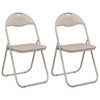 vidaXL Folding Chair 2 pcs Sand 48 x 43.5 x 81 cm Faux Leather