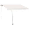 vidaXL Freestanding Manual Retractable Awning 300x250 cm Cream