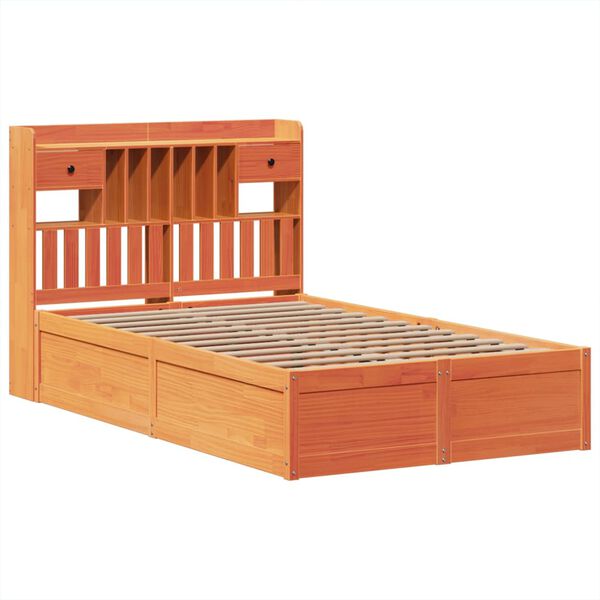 vidaXL Bed Frame without Mattress Wax Brown 120x200 cm Solid Wood Pine