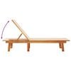 vidaXL Sun Lounger Cream Solid Wood Acacia and Textilene