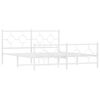 vidaXL Metal Bed Frame without Mattress with Footboard White 150x200cm