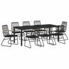 vidaXL Garden Dining Set 9 pcs Black Powder-Coated Steel