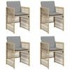 vidaXL Garden Chairs with Cushions 4 pcs Mix Beige Poly Rattan