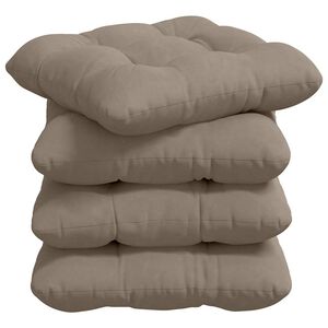 vidaXL Seat Cushions 4 pcs Taupe 40 x 40 cm Microfibre Fabric