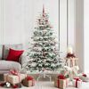 vidaXL Artificial Hinged Christmas Tree White 180 cm PE and PVC