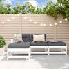 vidaXL 4 Piece Garden Lounge Set White Solid Wood Pine
