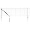 vidaXL Fence with Posts Grey 0.4 x 50 m Steel