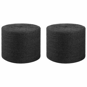 vidaXL Jute Twine 2 pcs 2 mm Black 100% Tossa jute