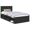 vidaXL Bed Frame with Headboard Black 100 x 200 cm Solid Pine Wood