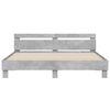 vidaXL Bed Frame with LED without Mattress Concrete Grey 160x200 cm