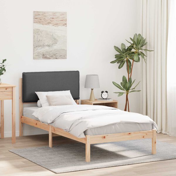 vidaXL Bed Frame with Upholstered Headboard Dark Grey 80 x 200 cm