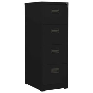 vidaXL Filing Cabinet | Black | Steel | Large | Filing Cabinet | Rectangular