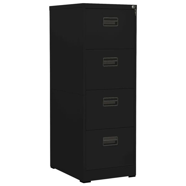 vidaXL Filing Cabinet Black 46x62x133 cm Steel