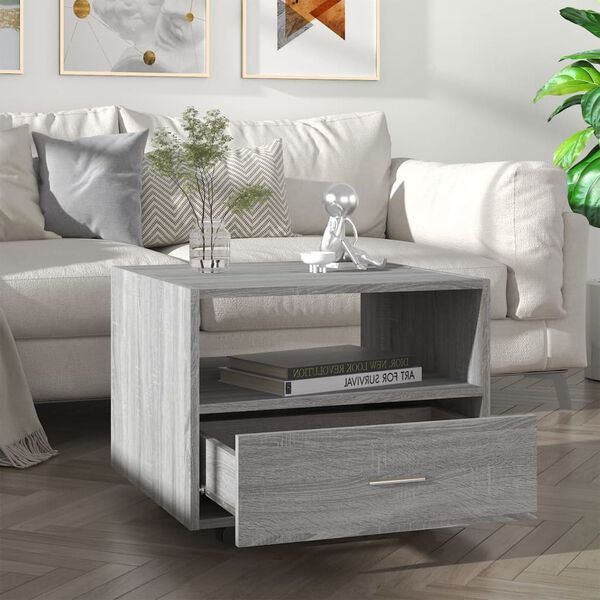 vidaXL Coffee Table Grey Sonoma 55x55x40 cm Engineered Wood