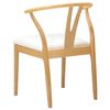 vidaXL Dining Chair 2 pcs Natural and Light Solid Rubber Wood