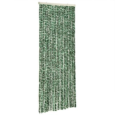 vidaXL Fly Curtain Green and White 56x200 cm Chenille
