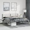 vidaXL Metal Bed Frame without Mattress with Footboard Black 193x203cm
