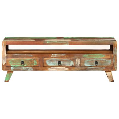 vidaXL TV Cabinet Multicolour 110x30x40 cm Solid Reclaimed Wood