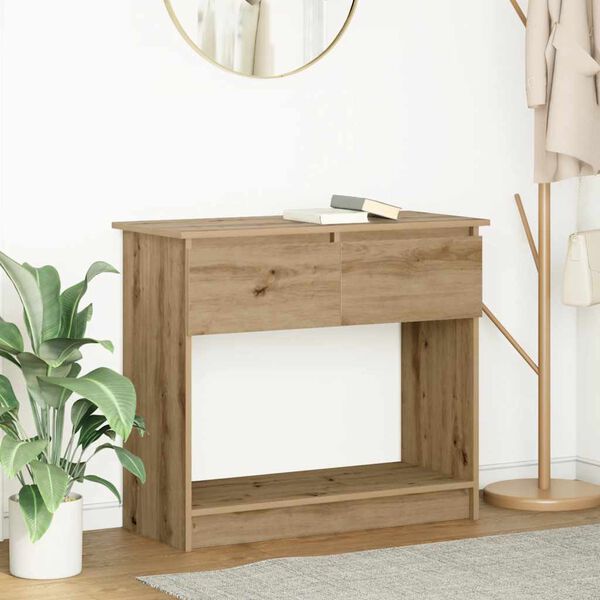 vidaXL Console Table with Drawers Artisan Oak 85.5x38.5x74.5 cm