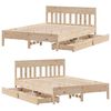 vidaXL Bed Frame without Mattress 135x190 cm Double Solid Wood Pine