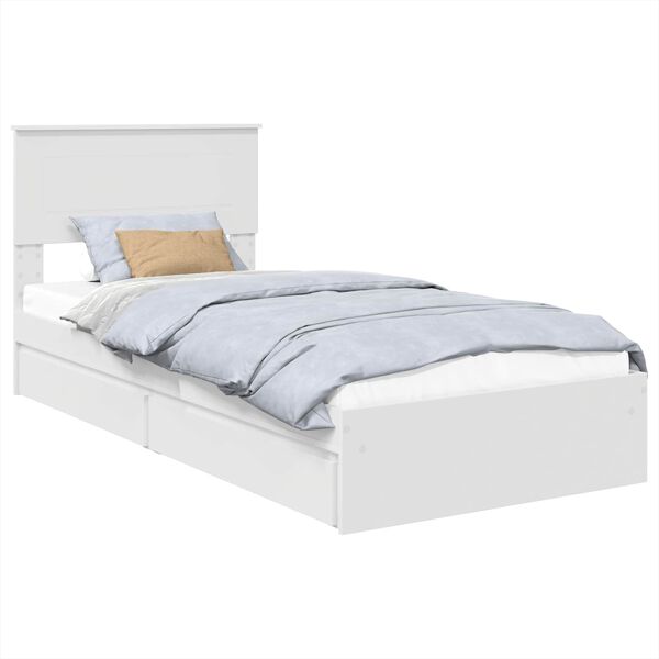 vidaXL Storage Bed with Headboard White 75 x 190 cm Engineered Wood