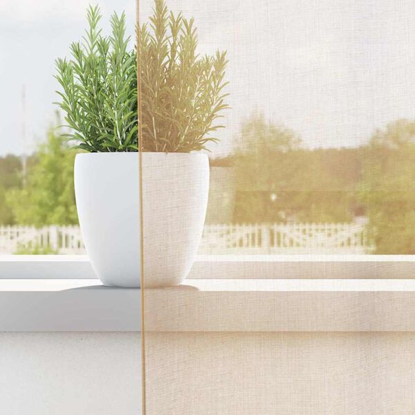 vidaXL Voile Curtains with Loops 2 pcs Sand 140x260 cm