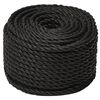 vidaXL Work Rope Black 16 mm 50 m Polypropylene