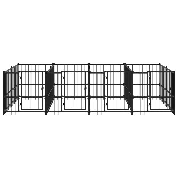 vidaXL Outdoor Dog Kennel Steel 7.51 m²