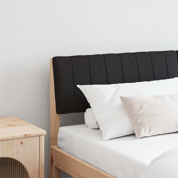 vidaXL Upholstered Headboard Black 150 cm Solid Pine Wood