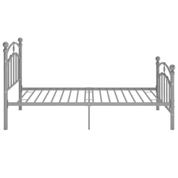 vidaXL Bed Frame without Mattress Grey Metal 90x200 cm