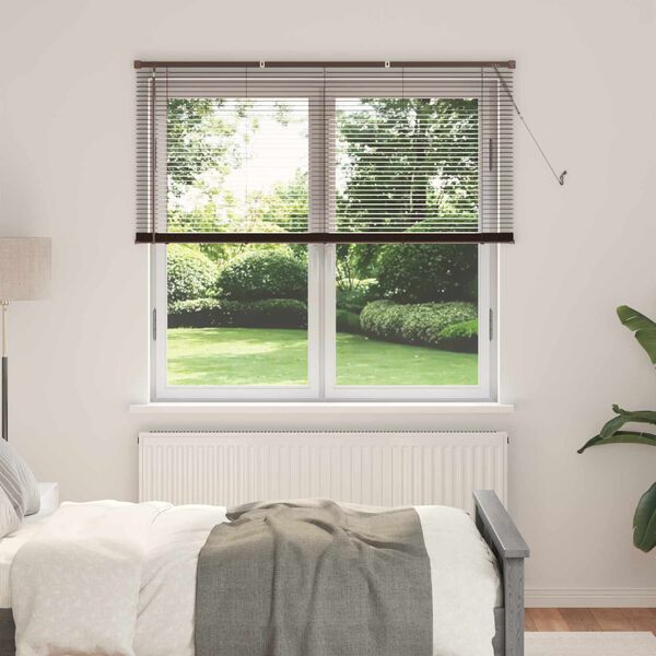 vidaXL Venetian Blind Manual Dark Brown with Pattern 150 x 130 cm PVC