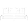 vidaXL Metal Bed Frame without Mattress with Headboard White 193x203cm