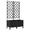 vidaXL Garden Planter with Trellis&Wheels 2 pcs Black 80 x 40 x 149 cm