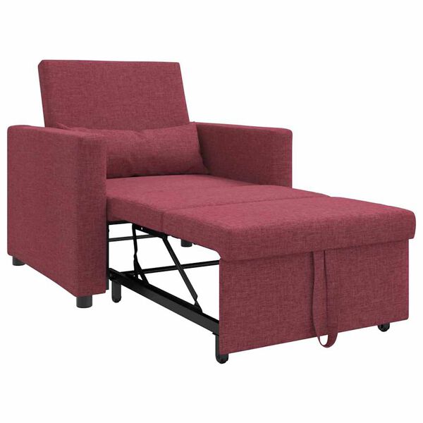 vidaXL Single Sofa Bed Reclining Wine red 90 x 165 x 87 cm Fabric