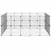 vidaXL 36-Panel Pet Cage with Door Black 35x35 cm Steel