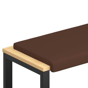 vidaXL Bench Cushion Faux Leather Brown Depth 35 cm